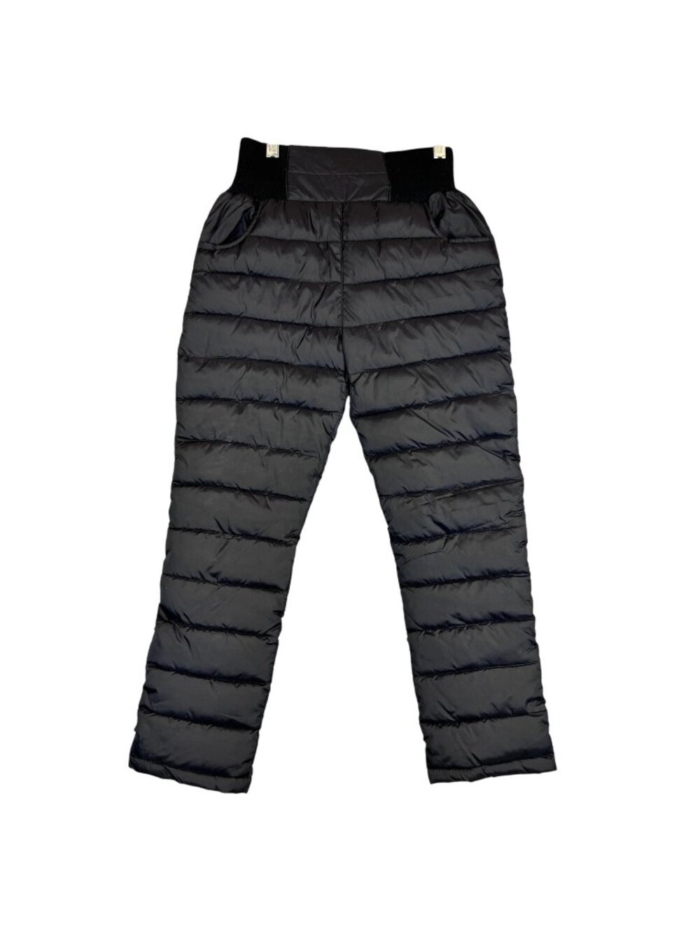 Girls Medium Quilted Black Winter Snow Pants Elastic Waistband Pockets Outdoors